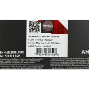 max boost clock speed of up to 5.4GHz.
