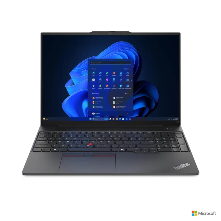 ThinkPad E16 Gen 2 Laptop Front view with 16-Inch Large 1920 x 1200 Screen