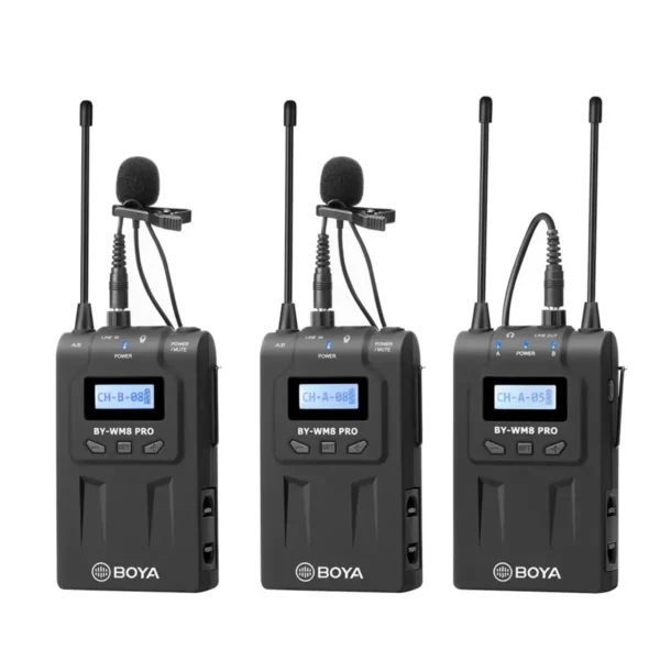 Professional-grade wireless lavalier mic with Hi-Fi audio and noise reduction for filmmaking, streaming, and interviews.